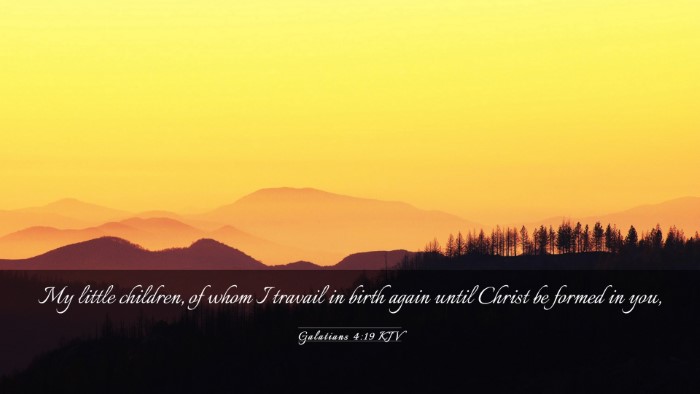 Picture 03 - Galatians 4:19 KJV Desktop Wallpaper - My little children, of whom I travail in birth - Desktop Bible Verse Wallpaper