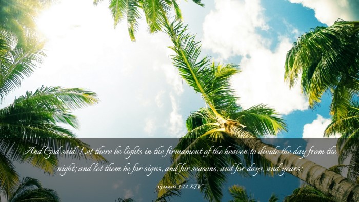 Picture 03 - Genesis 1:14 KJV Desktop Wallpaper - And God said, Let there be lights in the - Desktop Bible Verse Wallpaper