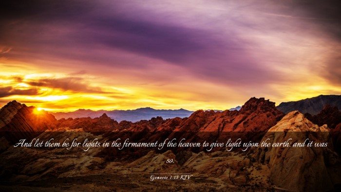 Picture 03 - Genesis 1:15 KJV Desktop Wallpaper - And let them be for lights in the firmament of - Desktop Bible Verse Wallpaper