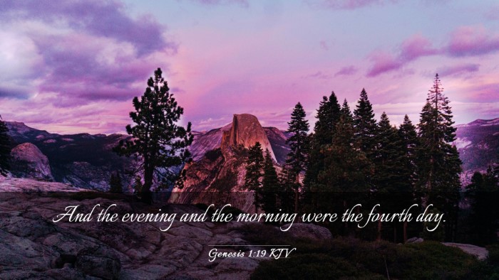 Picture 03 - Genesis 1:19 KJV Desktop Wallpaper - And the evening and the morning were the fourth - Desktop Bible Verse Wallpaper
