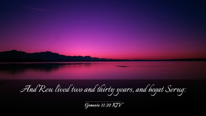 Picture 03 - Genesis 11:20 KJV Desktop Wallpaper - And Reu lived two and thirty years, and begat - Desktop Bible Verse Wallpaper