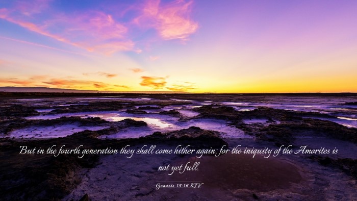 Picture 03 - Genesis 15:16 KJV Desktop Wallpaper - But in the fourth generation they shall come - Desktop Bible Verse Wallpaper