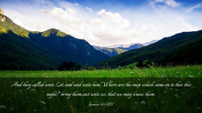 Picture 03 - Genesis 19:5 KJV Desktop Wallpaper - And they called unto Lot, and said unto him, - Desktop Bible Verse Wallpaper