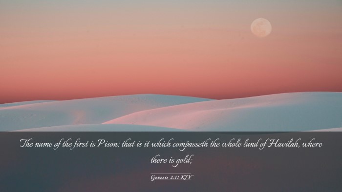 Picture 03 - Genesis 2:11 KJV Desktop Wallpaper - The name of the first is Pison: that is it which - Desktop Bible Verse Wallpaper