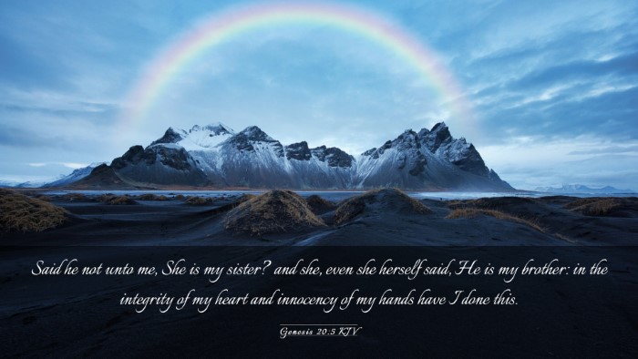 Picture 03 - Genesis 20:5 KJV Desktop Wallpaper - Said he not unto me, She is my sister? and she, - Desktop Bible Verse Wallpaper