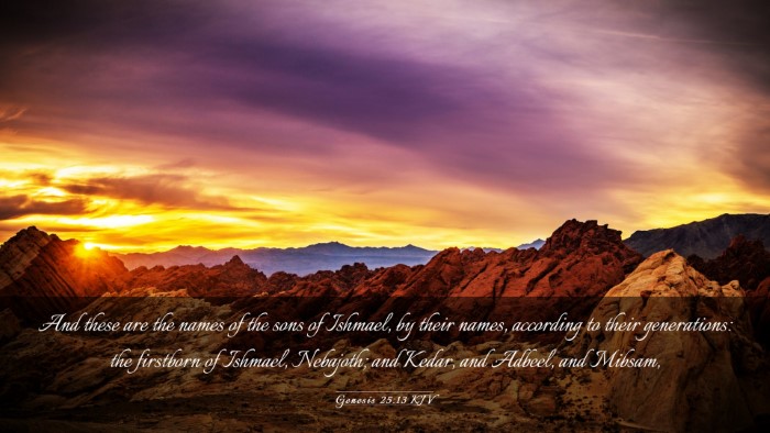 Picture 03 - Genesis 25:13 KJV Desktop Wallpaper - And these are the names of the sons of Ishmael, - Desktop Bible Verse Wallpaper