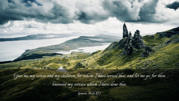 Picture 03 - Genesis 30:26 KJV Desktop Wallpaper - Give me my wives and my children, for whom I have - Desktop Bible Verse Wallpaper