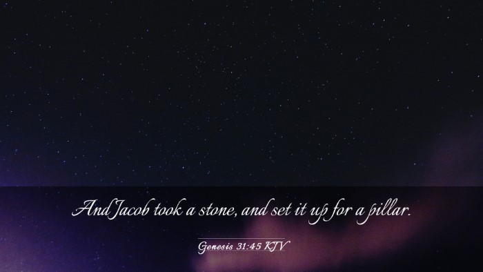 Picture 03 - Genesis 31:45 KJV Desktop Wallpaper - And Jacob took a stone, and set it up for a - Desktop Bible Verse Wallpaper
