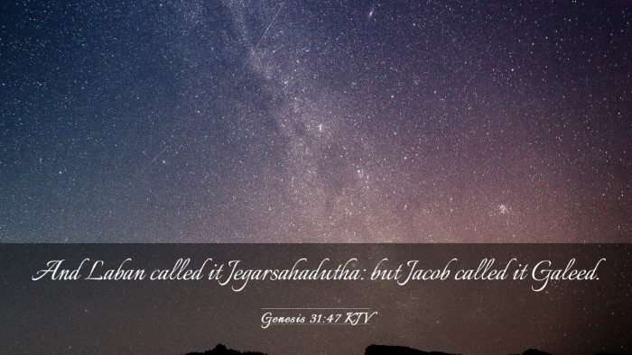 Picture 03 - Genesis 31:47 KJV Desktop Wallpaper - And Laban called it Jegarsahadutha: but Jacob - Desktop Bible Verse Wallpaper