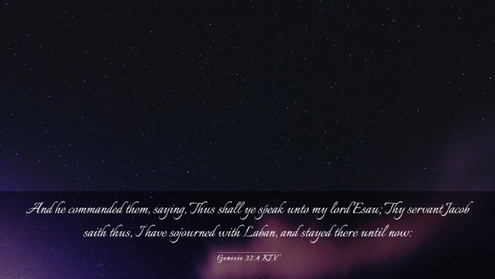 Picture 03 - Genesis 32:4 KJV Desktop Wallpaper - And he commanded them, saying, Thus shall ye - Desktop Bible Verse Wallpaper