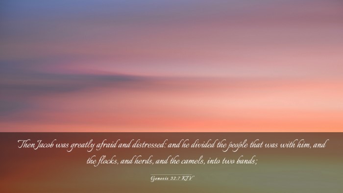 Picture 03 - Genesis 32:7 KJV Desktop Wallpaper - Then Jacob was greatly afraid and distressed: and - Desktop Bible Verse Wallpaper
