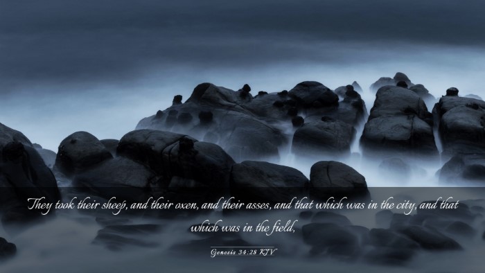 Picture 03 - Genesis 34:28 KJV Desktop Wallpaper - They took their sheep, and their oxen, and their - Desktop Bible Verse Wallpaper
