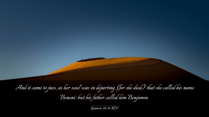 Picture 03 - Genesis 35:18 KJV Desktop Wallpaper - And it came to pass, as her soul was in - Desktop Bible Verse Wallpaper