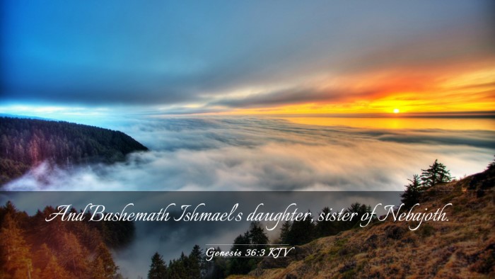 Picture 03 - Genesis 36:3 KJV Desktop Wallpaper - And Bashemath Ishmael's daughter, sister of - Desktop Bible Verse Wallpaper