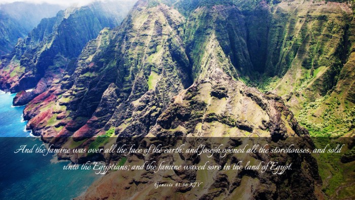 Picture 03 - Genesis 41:56 KJV Desktop Wallpaper - And the famine was over all the face of the - Desktop Bible Verse Wallpaper