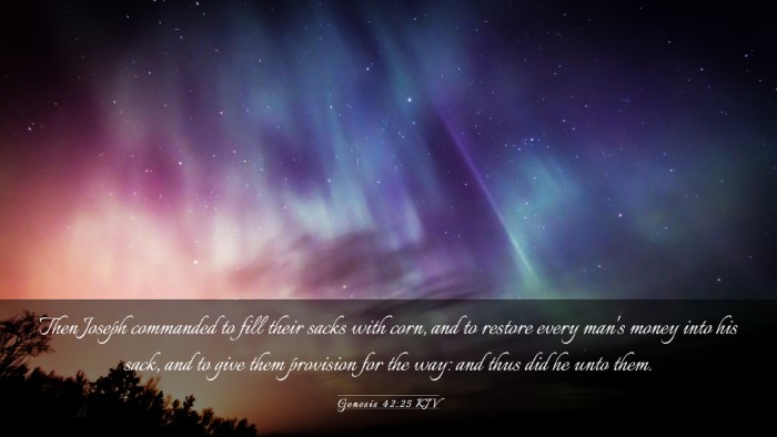 Picture 03 - Genesis 42:25 KJV Desktop Wallpaper - Then Joseph commanded to fill their sacks with - Desktop Bible Verse Wallpaper