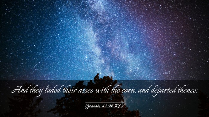 Picture 03 - Genesis 42:26 KJV Desktop Wallpaper - And they laded their asses with the corn, and - Desktop Bible Verse Wallpaper