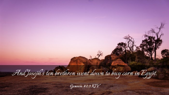 Picture 03 - Genesis 42:3 KJV Desktop Wallpaper - And Joseph's ten brethren went down to buy corn - Desktop Bible Verse Wallpaper
