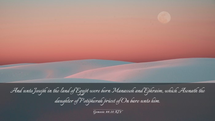 Picture 03 - Genesis 46:20 KJV Desktop Wallpaper - And unto Joseph in the land of Egypt were born - Desktop Bible Verse Wallpaper