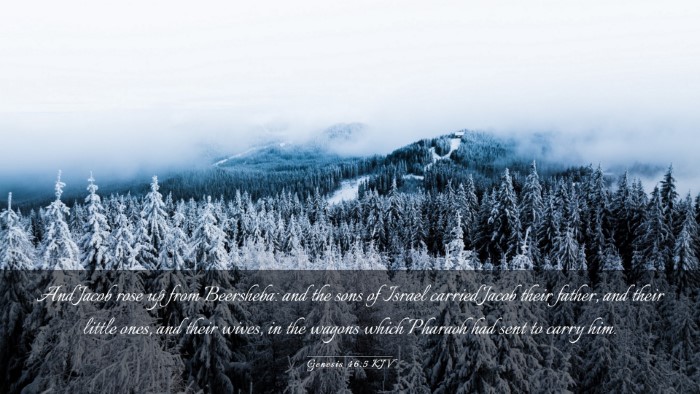 Picture 03 - Genesis 46:5 KJV Desktop Wallpaper - And Jacob rose up from Beersheba: and the sons of - Desktop Bible Verse Wallpaper