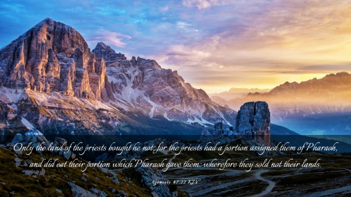 Picture 03 - Genesis 47:22 KJV Desktop Wallpaper - Only the land of the priests bought he not; for - Desktop Bible Verse Wallpaper