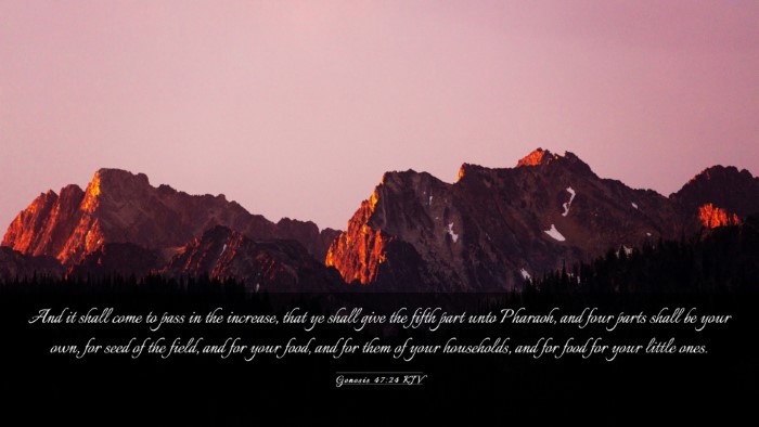 Picture 03 - Genesis 47:24 KJV Desktop Wallpaper - And it shall come to pass in the increase, that - Desktop Bible Verse Wallpaper