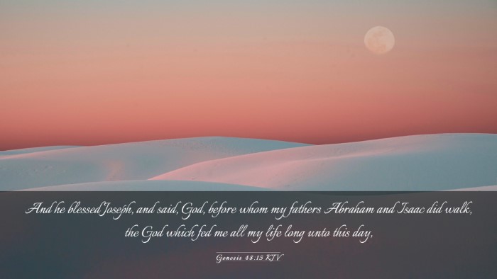 Picture 03 - Genesis 48:15 KJV Desktop Wallpaper - And he blessed Joseph, and said, God, before whom - Desktop Bible Verse Wallpaper
