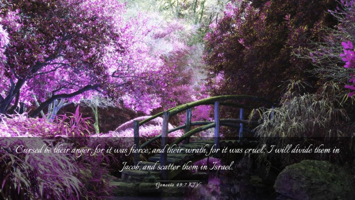 Picture 03 - Genesis 49:7 KJV Desktop Wallpaper - Cursed be their anger, for it was fierce; and - Desktop Bible Verse Wallpaper