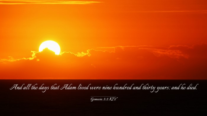 Picture 03 - Genesis 5:5 KJV Desktop Wallpaper - And all the days that Adam lived were nine - Desktop Bible Verse Wallpaper