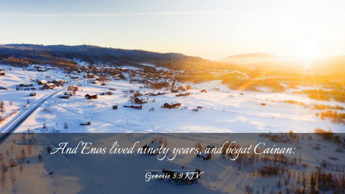 Picture 03 - Genesis 5:9 KJV Desktop Wallpaper - And Enos lived ninety years, and begat - Desktop Bible Verse Wallpaper