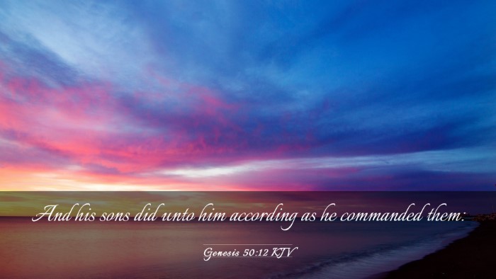 Picture 03 - Genesis 50:12 KJV Desktop Wallpaper - And his sons did unto him according as he - Desktop Bible Verse Wallpaper