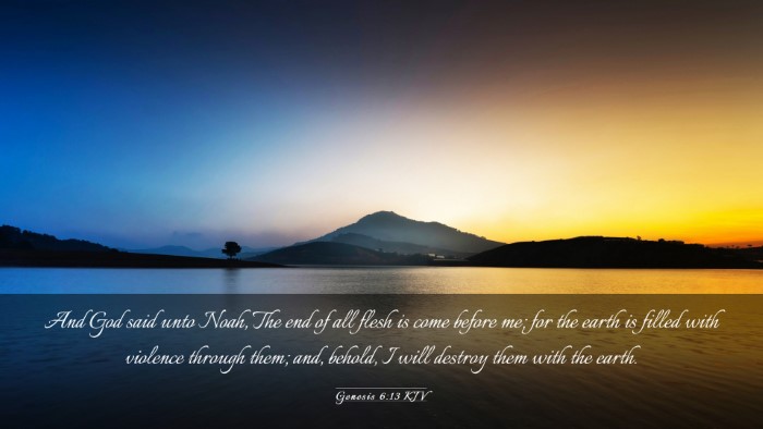 Picture 03 - Genesis 6:13 KJV Desktop Wallpaper - And God said unto Noah, The end of all flesh is - Desktop Bible Verse Wallpaper