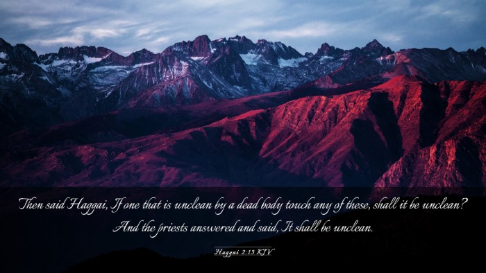 Picture 03 - Haggai 2:13 KJV Desktop Wallpaper - Then said Haggai, If one that is unclean by a - Desktop Bible Verse Wallpaper