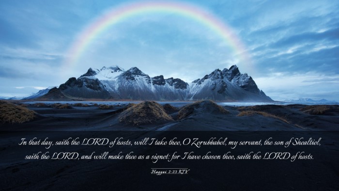 Picture 03 - Haggai 2:23 KJV Desktop Wallpaper - In that day, saith the LORD of hosts, will I take - Desktop Bible Verse Wallpaper