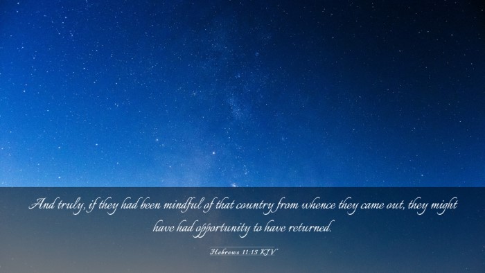 Picture 03 - Hebrews 11:15 KJV Desktop Wallpaper - And truly, if they had been mindful of that - Desktop Bible Verse Wallpaper