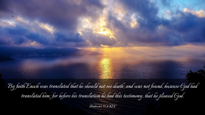 Picture 03 - Hebrews 11:5 KJV Desktop Wallpaper - By faith Enoch was translated that he should not - Desktop Bible Verse Wallpaper