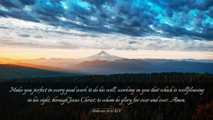 Picture 03 - Hebrews 13:21 KJV Desktop Wallpaper - Make you perfect in every good work to do his - Desktop Bible Verse Wallpaper