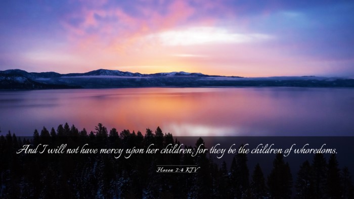 Picture 03 - Hosea 2:4 KJV Desktop Wallpaper - And I will not have mercy upon her children; for - Desktop Bible Verse Wallpaper