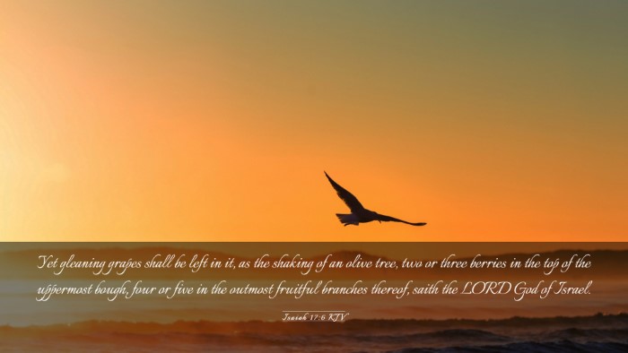 Picture 03 - Isaiah 17:6 KJV Desktop Wallpaper - Yet gleaning grapes shall be left in it, as the - Desktop Bible Verse Wallpaper