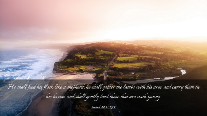 Picture 03 - Isaiah 40:11 KJV Desktop Wallpaper - He shall feed his flock like a shepherd: he shall - Desktop Bible Verse Wallpaper