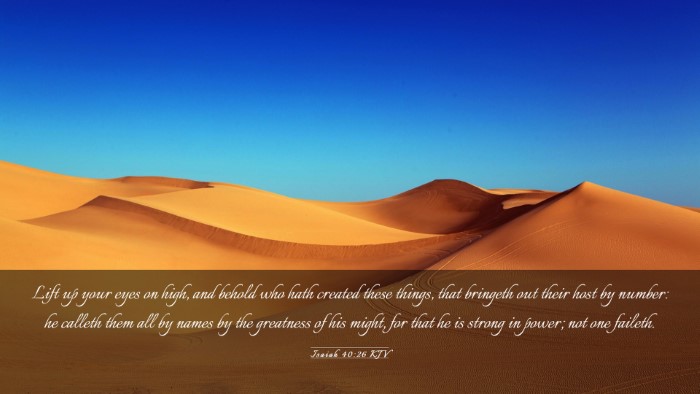 Picture 03 - Isaiah 40:26 KJV Desktop Wallpaper - Lift up your eyes on high, and behold who hath - Desktop Bible Verse Wallpaper