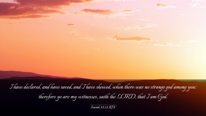 Picture 03 - Isaiah 43:12 KJV Desktop Wallpaper - I have declared, and have saved, and I have - Desktop Bible Verse Wallpaper