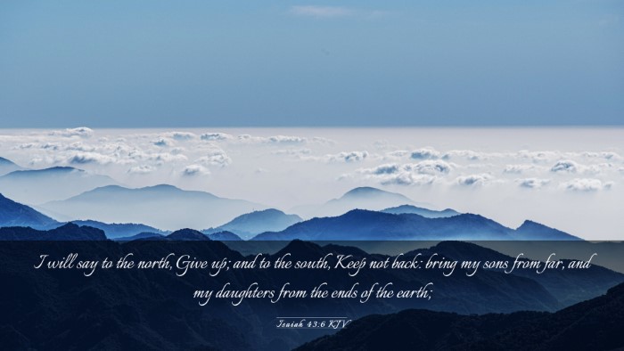 Picture 03 - Isaiah 43:6 KJV Desktop Wallpaper - I will say to the north, Give up; and to the - Desktop Bible Verse Wallpaper
