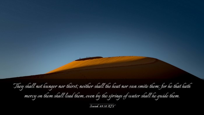Picture 03 - Isaiah 49:10 KJV Desktop Wallpaper - They shall not hunger nor thirst; neither shall - Desktop Bible Verse Wallpaper