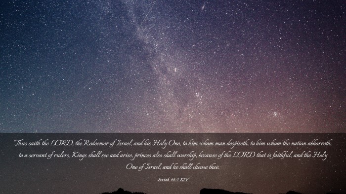 Picture 03 - Isaiah 49:7 KJV Desktop Wallpaper - Thus saith the LORD, the Redeemer of Israel, and - Desktop Bible Verse Wallpaper