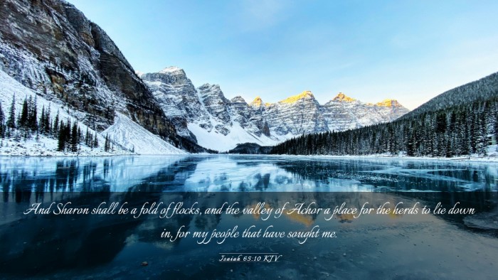 Picture 03 - Isaiah 65:10 KJV Desktop Wallpaper - And Sharon shall be a fold of flocks, and the - Desktop Bible Verse Wallpaper