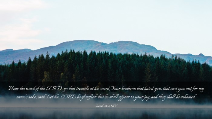 Picture 03 - Isaiah 66:5 KJV Desktop Wallpaper - Hear the word of the LORD, ye that tremble at his - Desktop Bible Verse Wallpaper