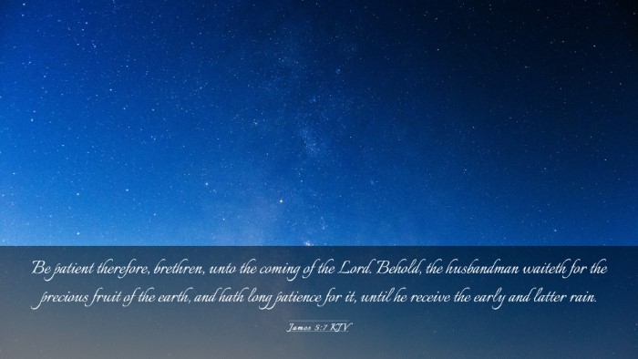 Picture 03 - James 5:7 KJV Desktop Wallpaper - Be patient therefore, brethren, unto the coming - Desktop Bible Verse Wallpaper