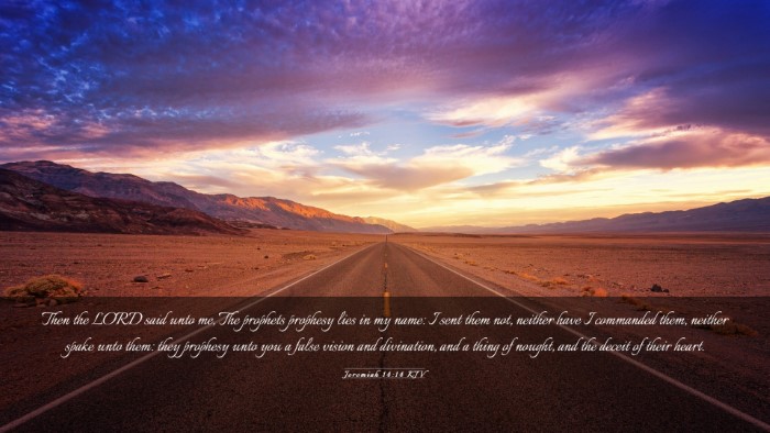 Picture 03 - Jeremiah 14:14 KJV Desktop Wallpaper - Then the LORD said unto me, The prophets prophesy - Desktop Bible Verse Wallpaper