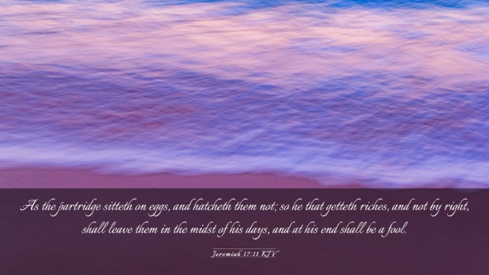 Picture 03 - Jeremiah 17:11 KJV Desktop Wallpaper - As the partridge sitteth on eggs, and hatcheth - Desktop Bible Verse Wallpaper
